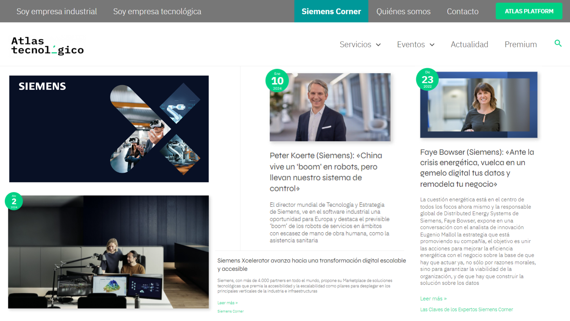 Atlas Tecnológico y Siemens se alían para construir el ecosistema de la industria 4.0 en España