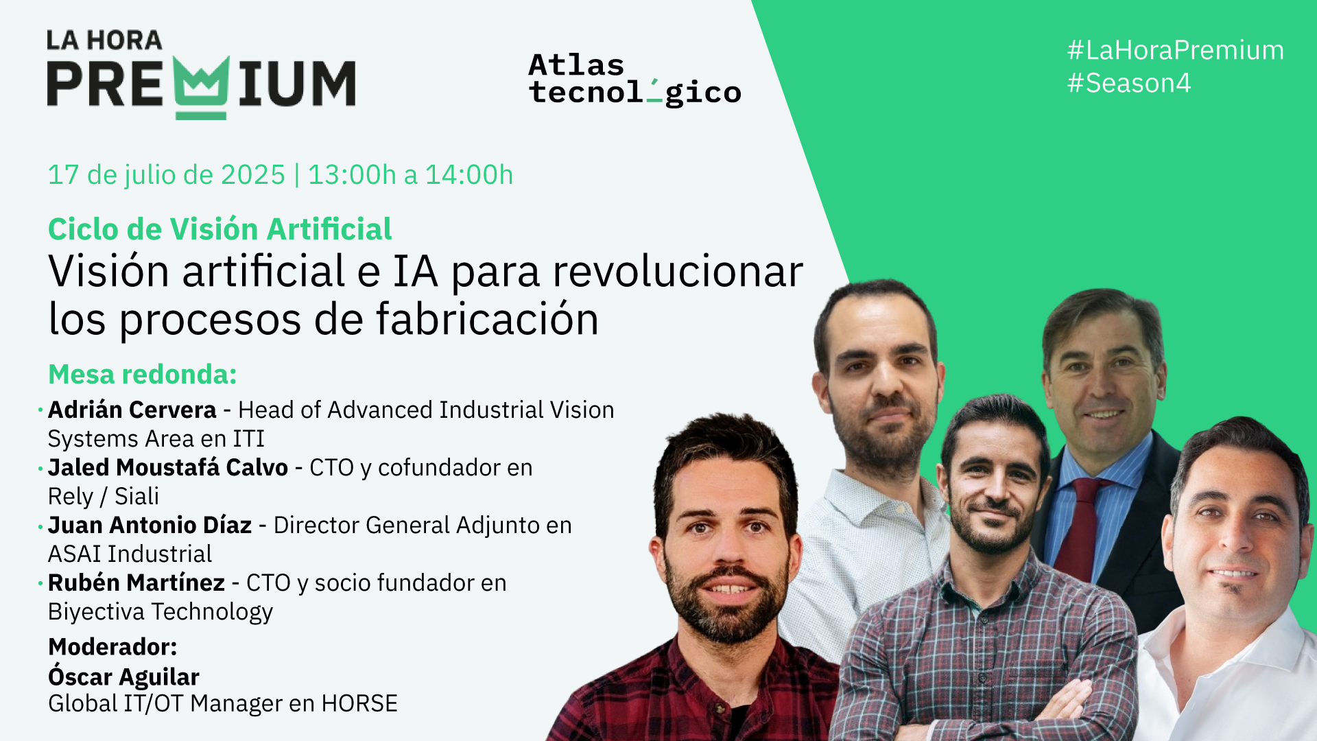 La visión artificial y la IA como motores de la industria 4.0: ‘La Hora Premium’ cierra su ciclo con una mesa redonda de expertos