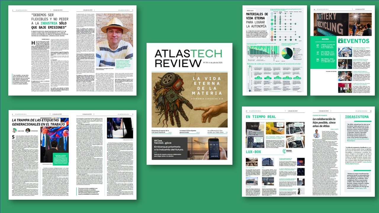 La vida eterna de la materia en un ATLASTECH REVIEW dedicado a la Economía Circular 4.0