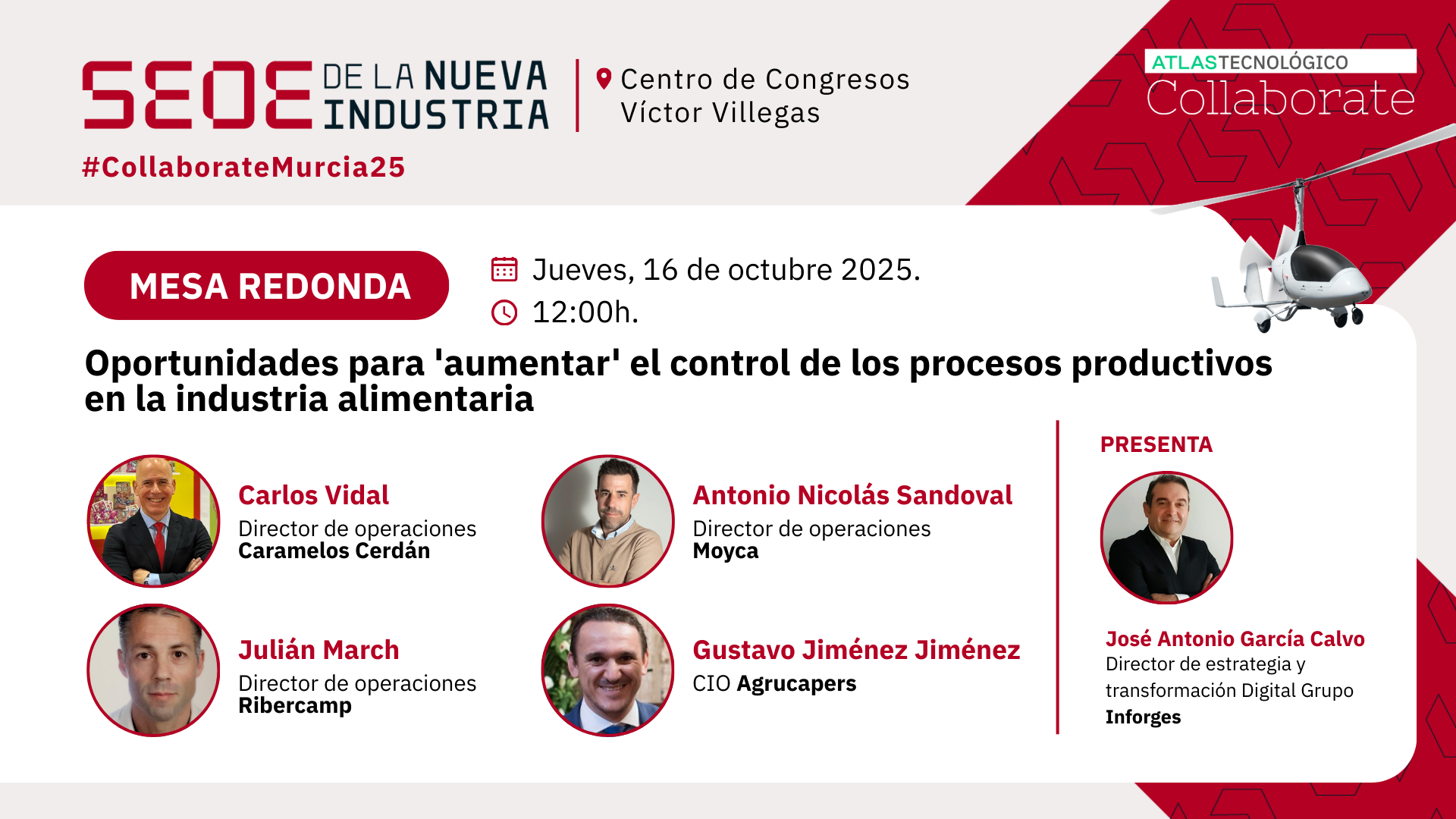 Optimizar procesos en alimentación con Caramelos Cerdán, Ribercamp, Moyca y Agrucapers en Collaborate Murcia