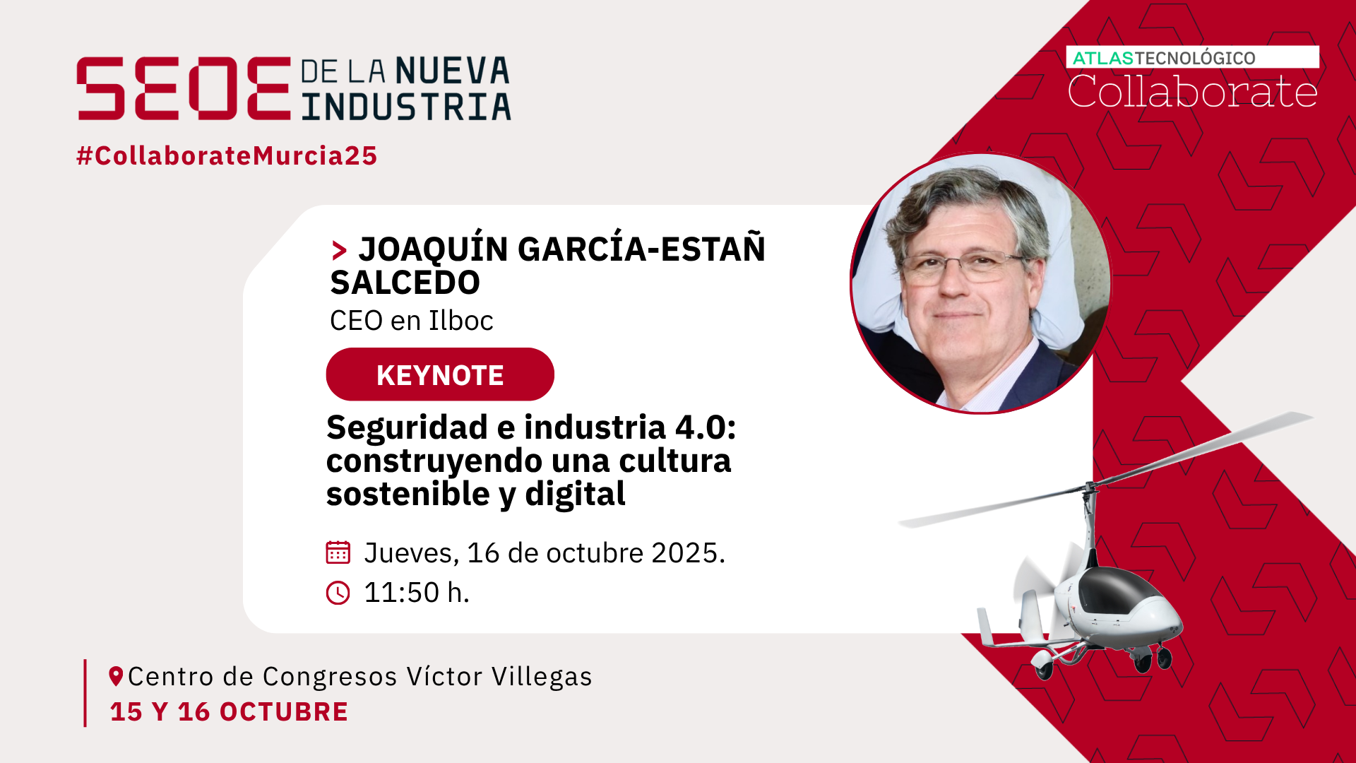 Joaquín García-Estañ (ILBOC) aplicará en el Collaborate la experiencia del sector petroquímico en seguridad a la industria 4.0