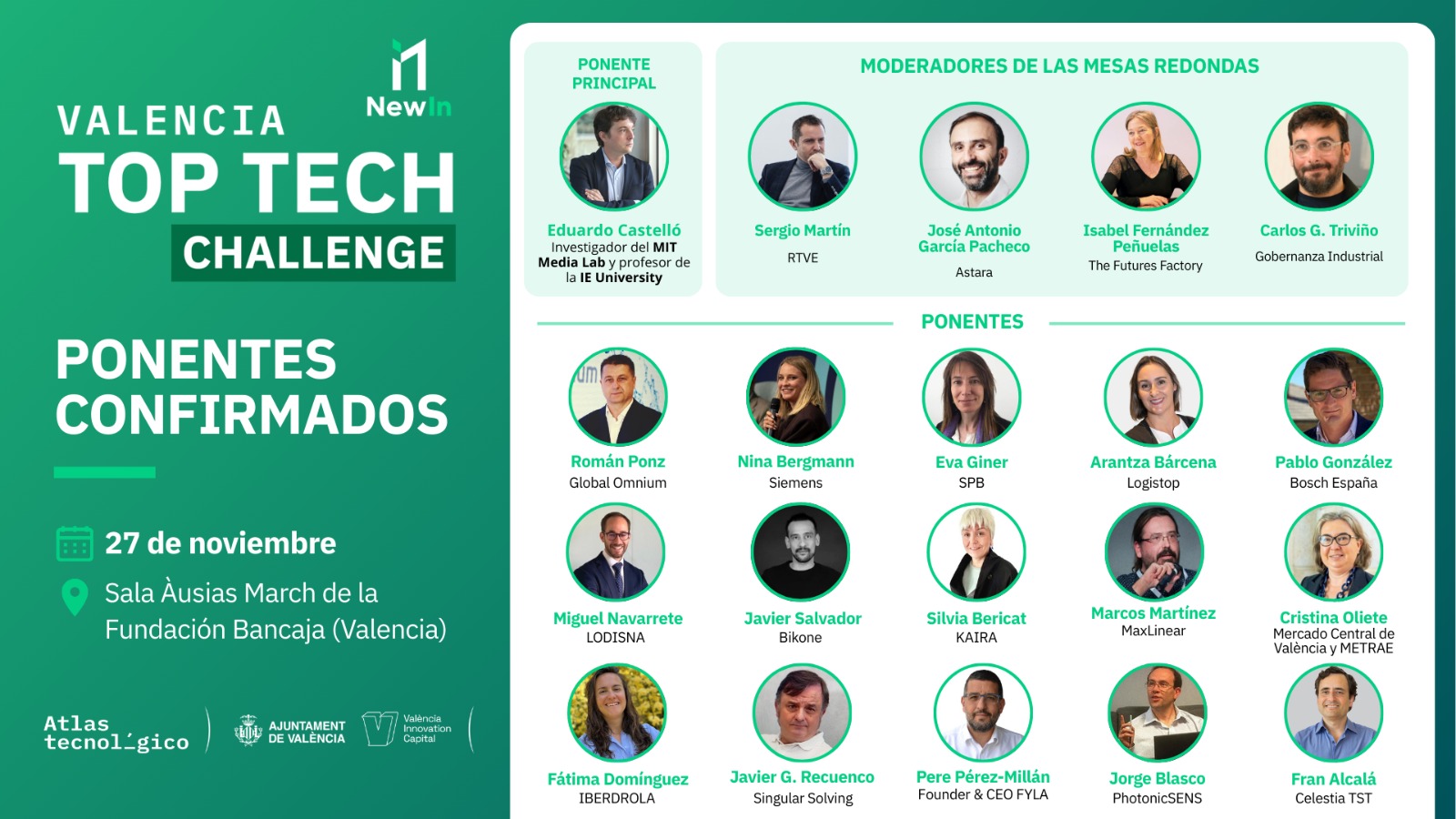El New In Valencia ‘Top Tech Challenge’ completa su panel con Iberdrola, SPB, Lodisna, Kaira Digital, Bikone y Logistop